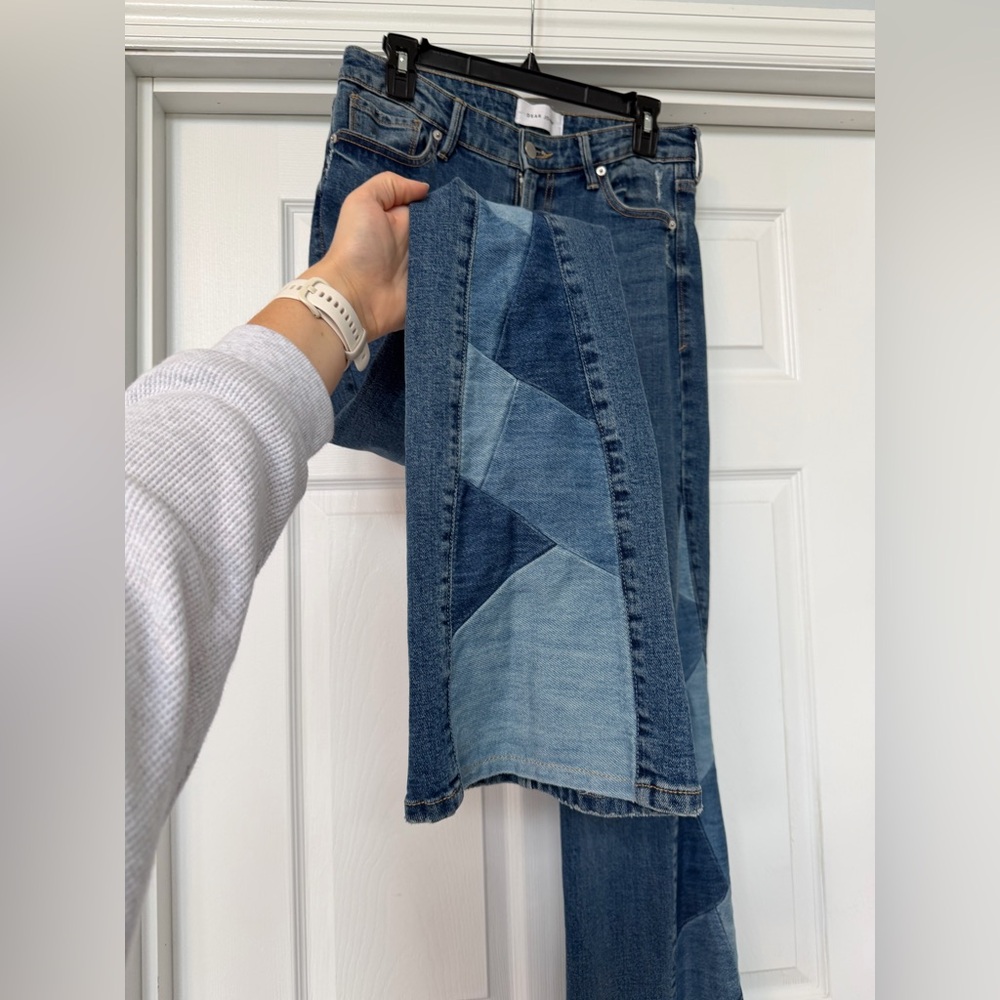 Dear John Blue Patchwork Flare Jeans - image 1